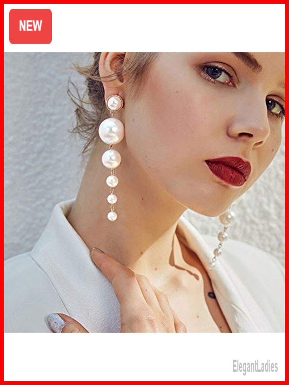 Long Tassel Fringe Dangle Pearl Handmade Bohemian Statement Earrings